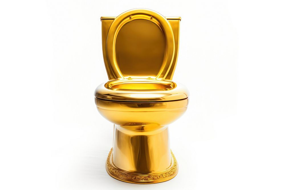 Golden open toilet gold bathroom convenience. AI generated Image by rawpixel.