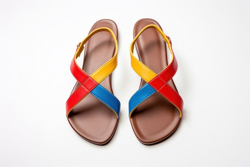 Colourful sandals footwear flip-flops clothing. 