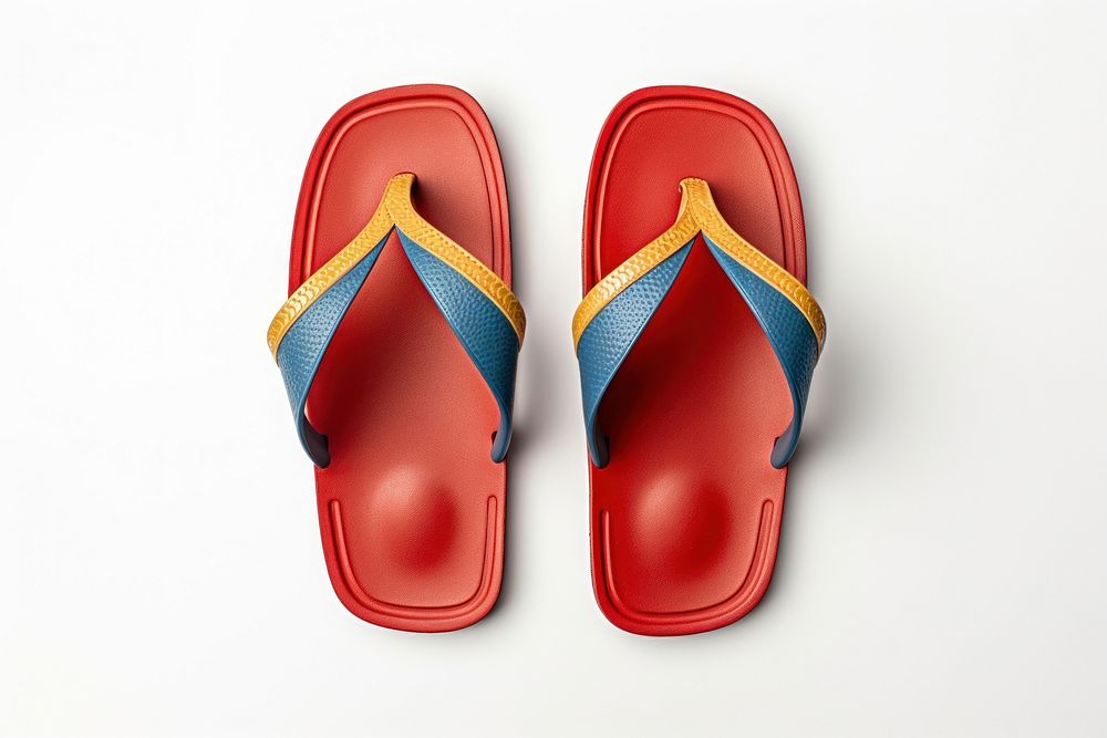 Minimal colourful sandals flip-flops footwear clothing. AI generated Image by rawpixel.