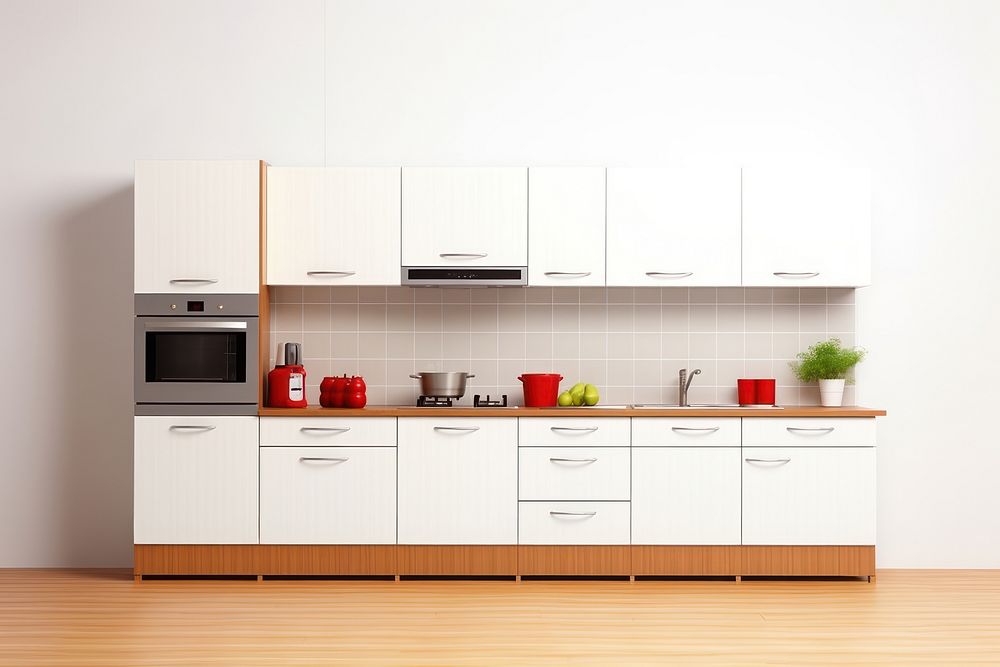 Kitchen furniture sideboard microwave. AI generated Image by rawpixel.
