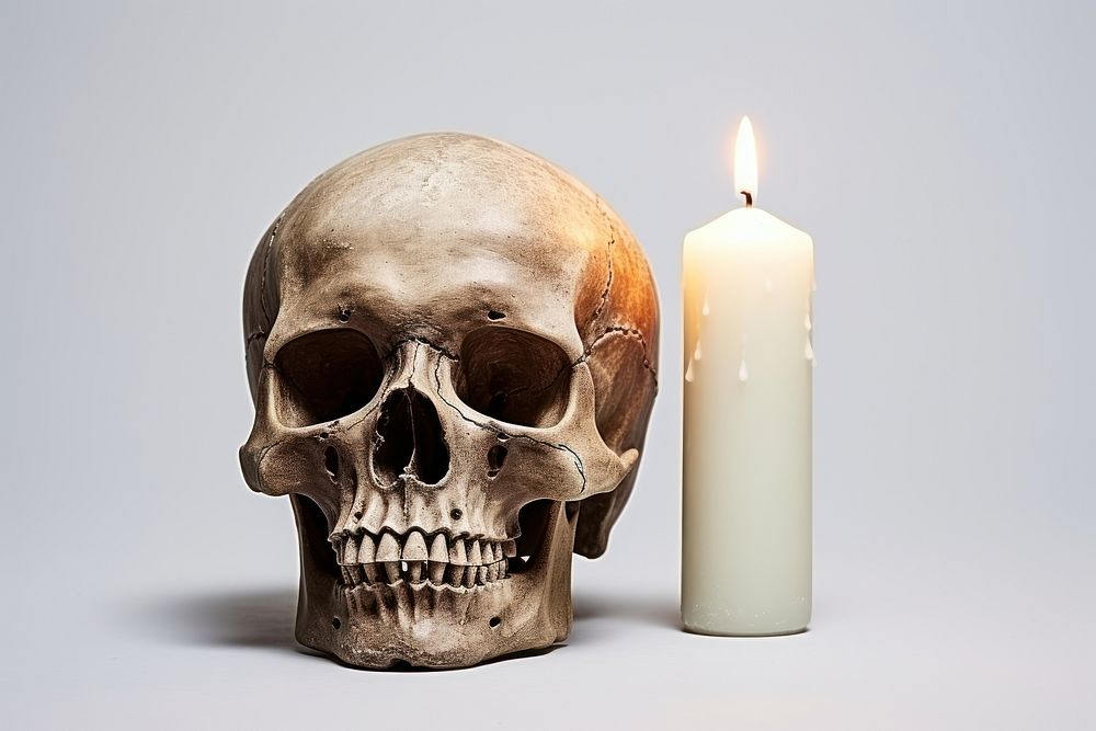 Skull candle anthropology celebration. AI generated Image by rawpixel.