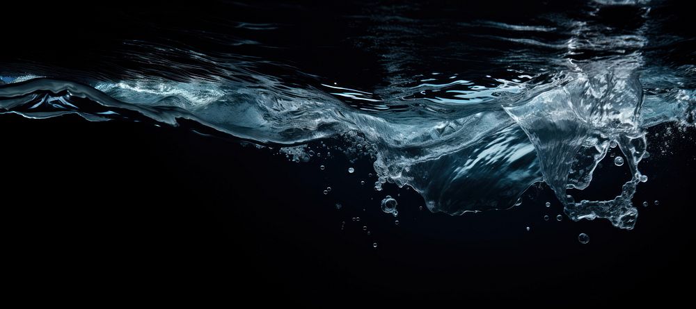 Water surface effect, black background, AI generated image by rawpixel