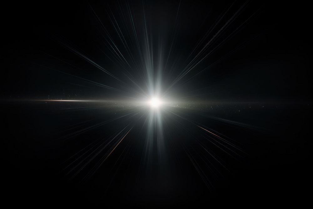 Sunlight flare effect, black background, AI generated image by rawpixel