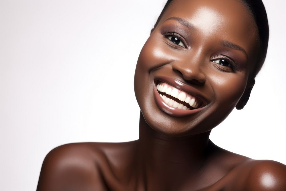 Black female model portrait adult smile. AI generated Image by rawpixel.