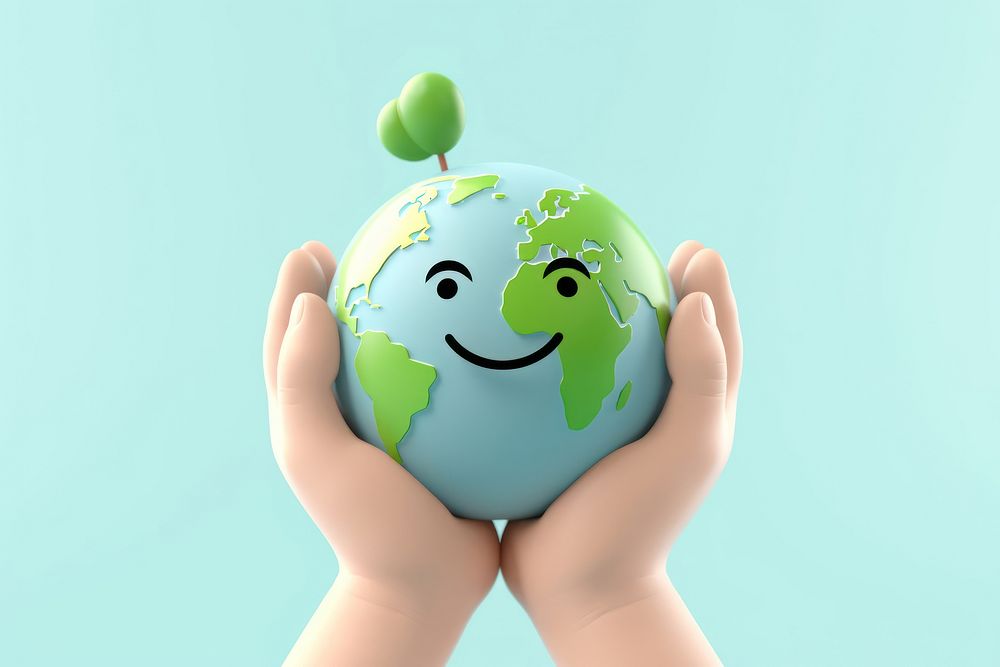 Cartoon planet globe green. AI generated Image by rawpixel.