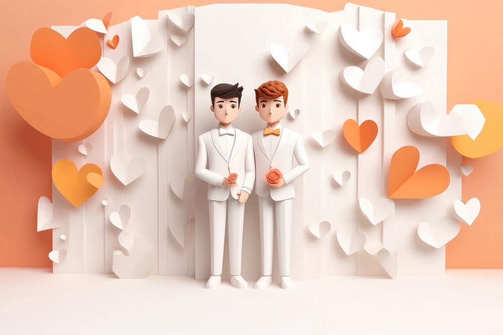Gay wedding togetherness celebration creativity. AI generated Image by rawpixel.