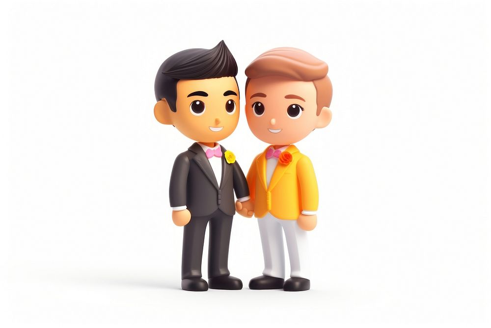 Gay wedding figurine doll toy. AI generated Image by rawpixel.
