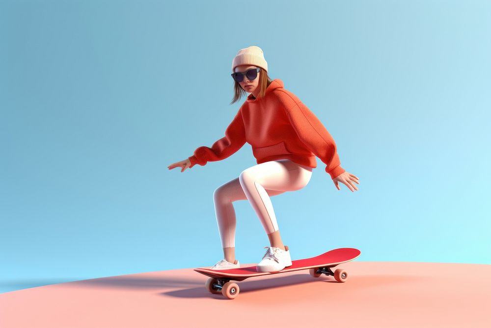 Skateboard adult skateboarding exhilaration. AI generated Image by rawpixel.