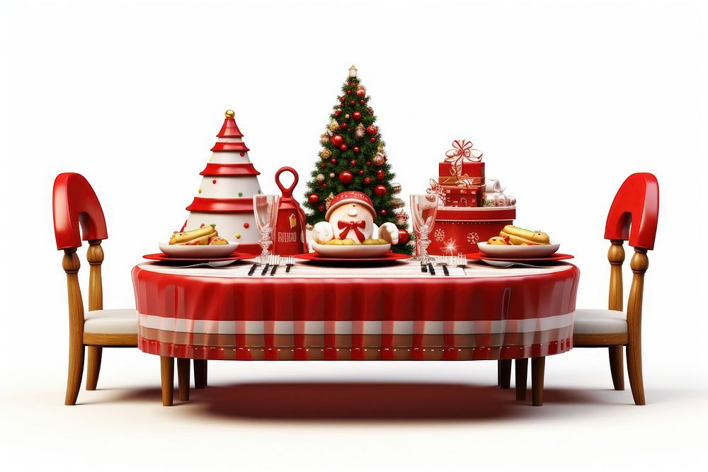 Christmas dinner christmas furniture table. AI generated Image by rawpixel.