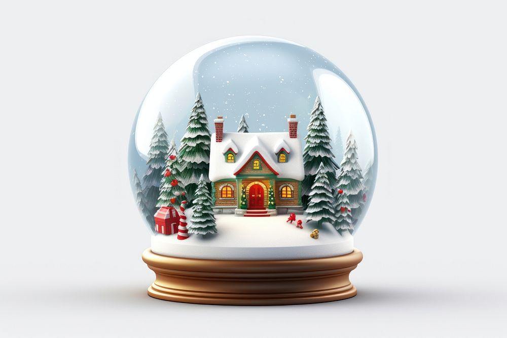 Glass snow globe christmas glass transparent. AI generated Image by rawpixel.