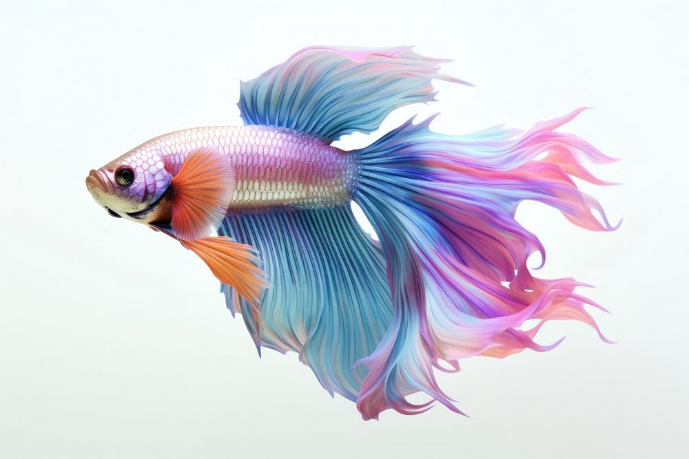 Colourful Betta fish animal white background pomacentridae. AI generated Image by rawpixel.