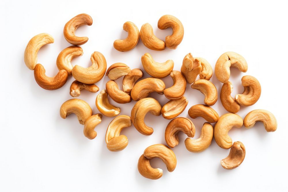 Cashew food nut white background. AI generated Image by rawpixel.