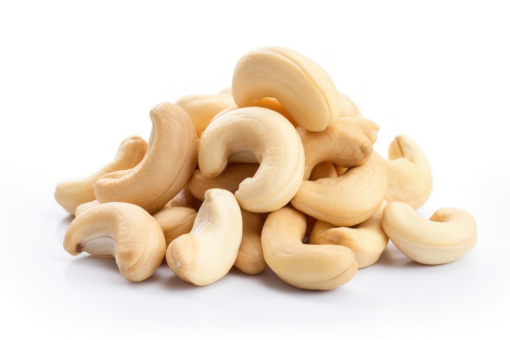 Cashew food nut white background. AI generated Image by rawpixel.