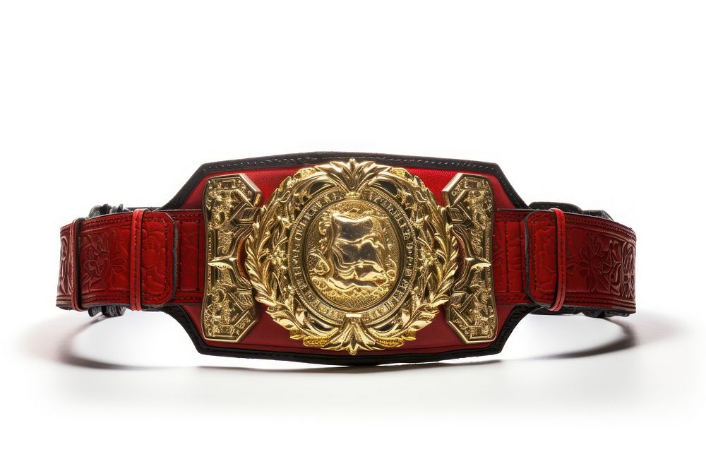 Champion belt buckle white background accessories. AI generated Image by rawpixel.