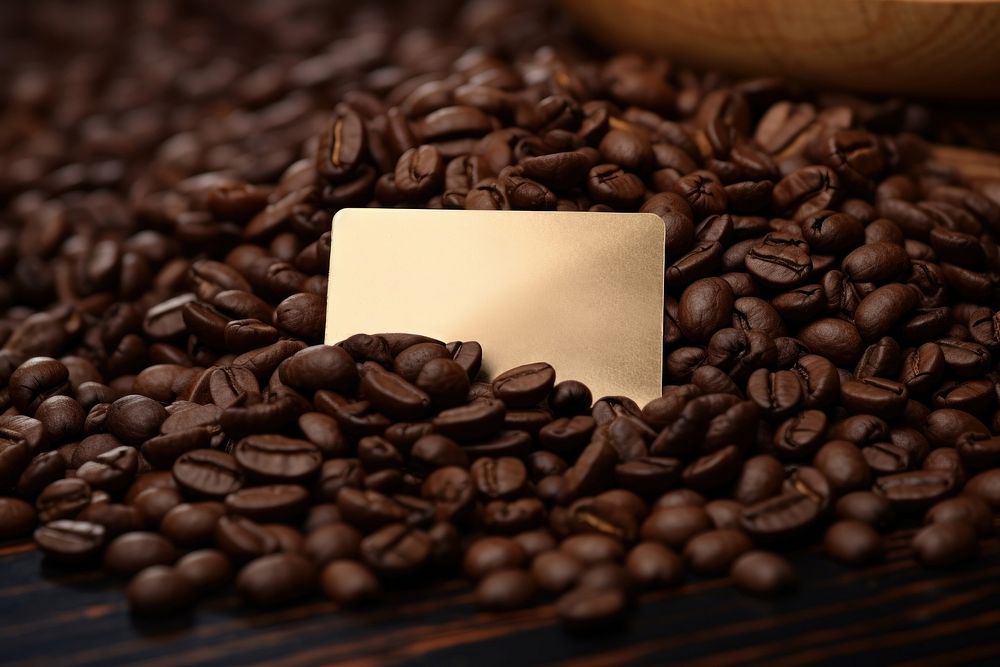 Namecard coffee coffee beans ingredient. AI generated Image by rawpixel.