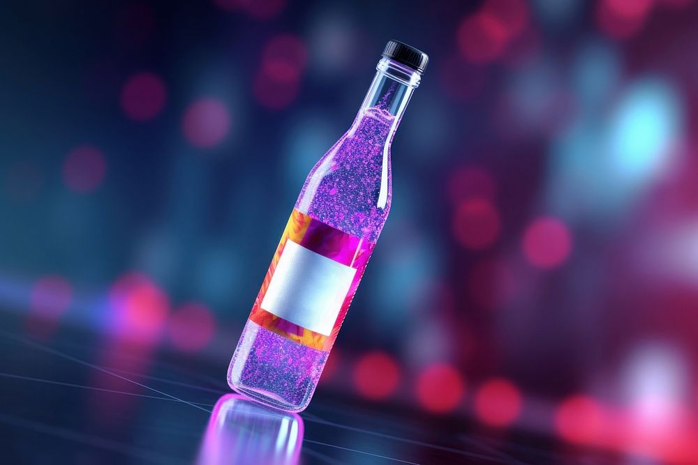 Sparkling soda bottle drink biochemistry. AI generated Image by rawpixel.