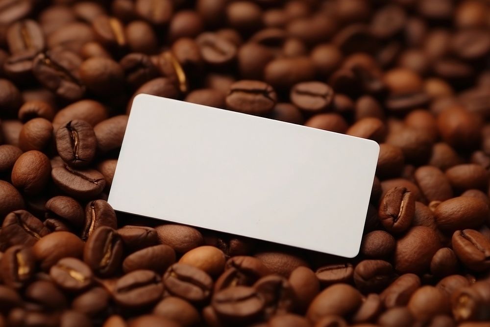 Blank Name card coffee coffee beans cappuccino. AI generated Image by rawpixel.
