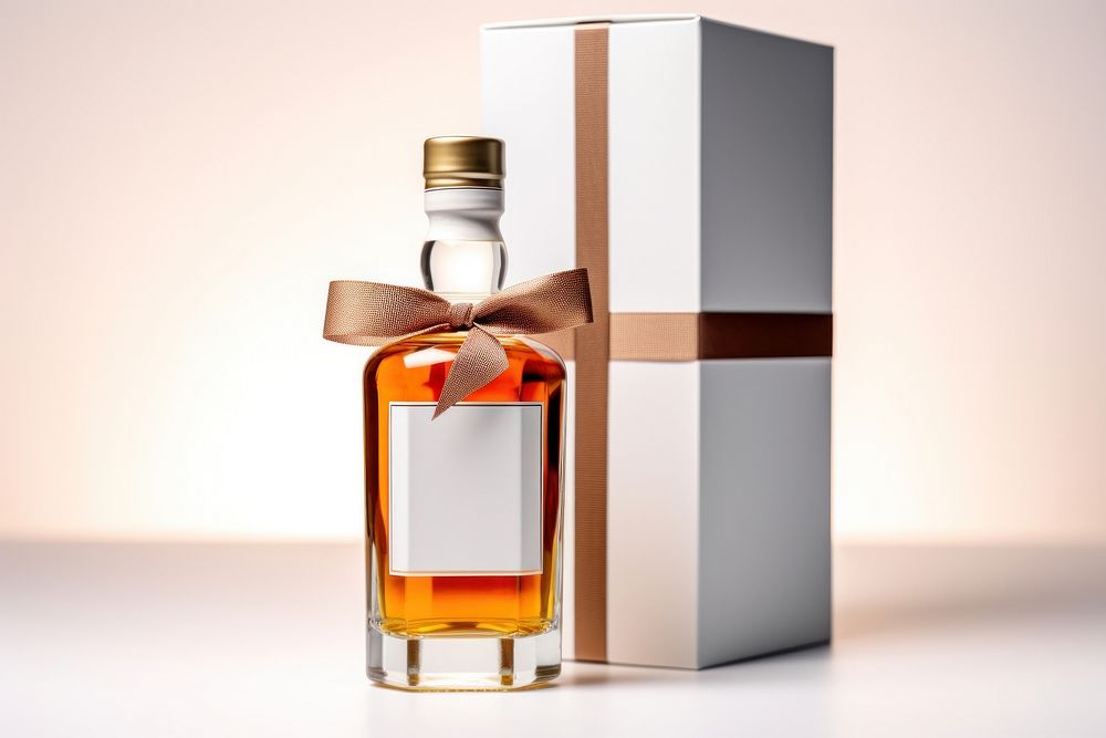 Whisky bottle perfume drink white background. AI generated Image by rawpixel.