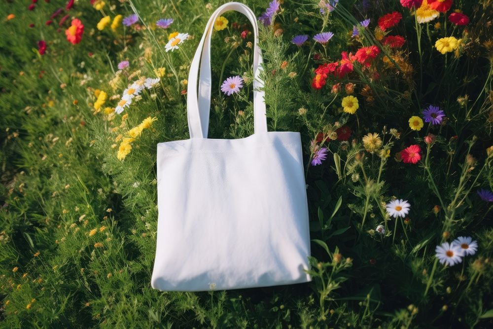 Tote bag flower handbag purse. AI generated Image by rawpixel.