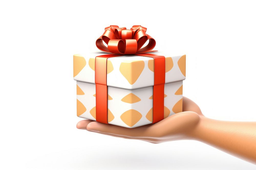 Hand holding Christmas gift box white background celebration. AI generated Image by rawpixel.
