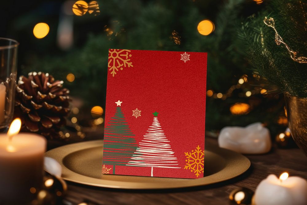 Christmas invitation card with design space