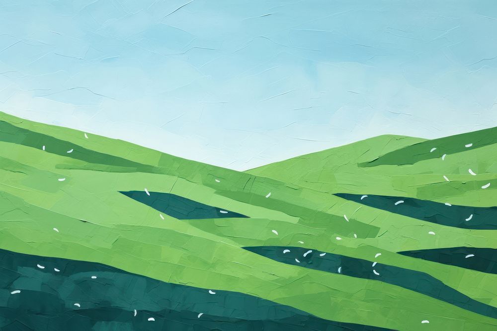 Green hillside blue sky clean backgrounds grassland outdoors. 