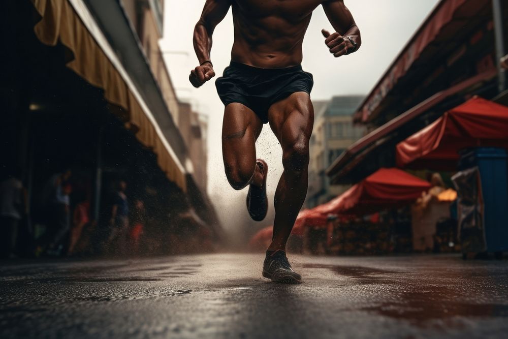 Running athlete jogging adult determination. AI generated Image by rawpixel.