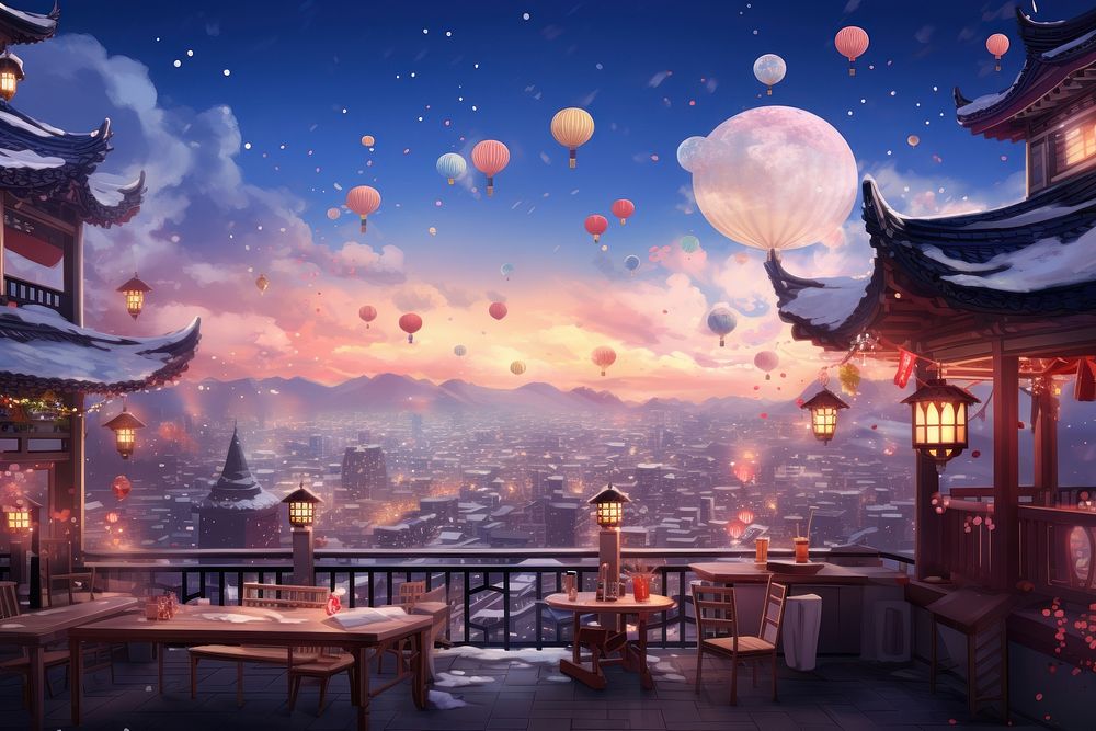 Outdoors night table city. AI generated Image by rawpixel.