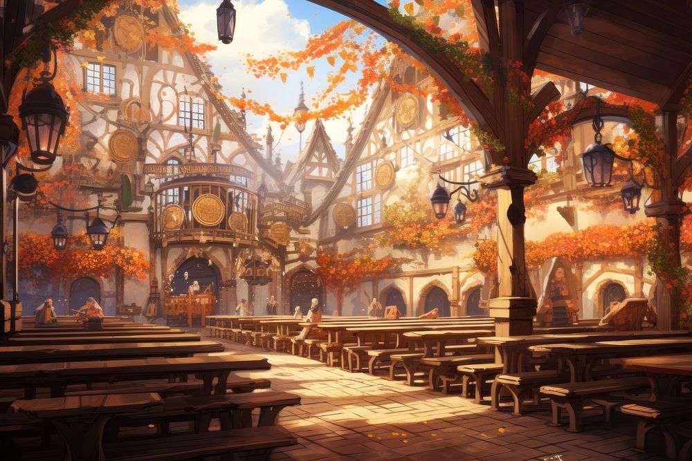 Oktoberfest outdoors city architecture. AI generated Image by rawpixel.
