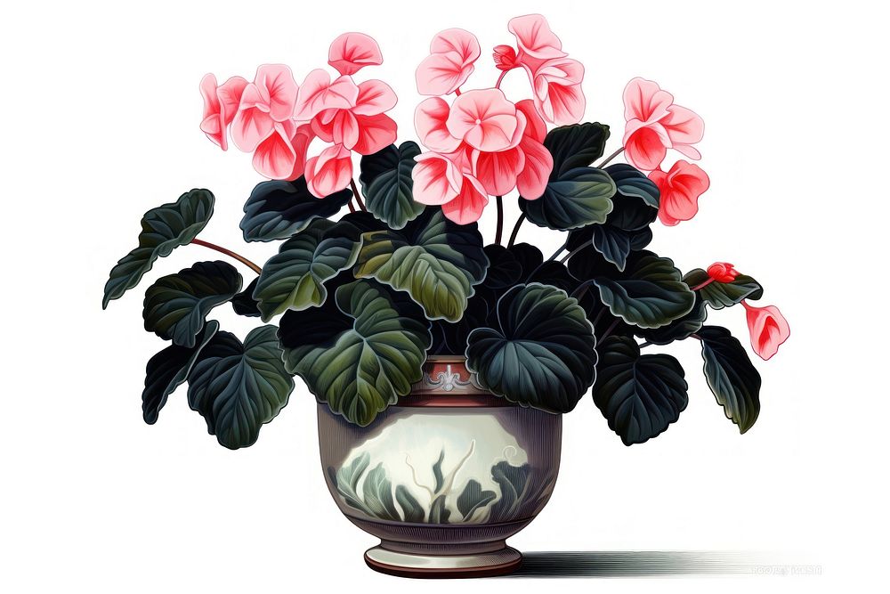 Begonia masoniana plant flower vase. AI generated Image by rawpixel.
