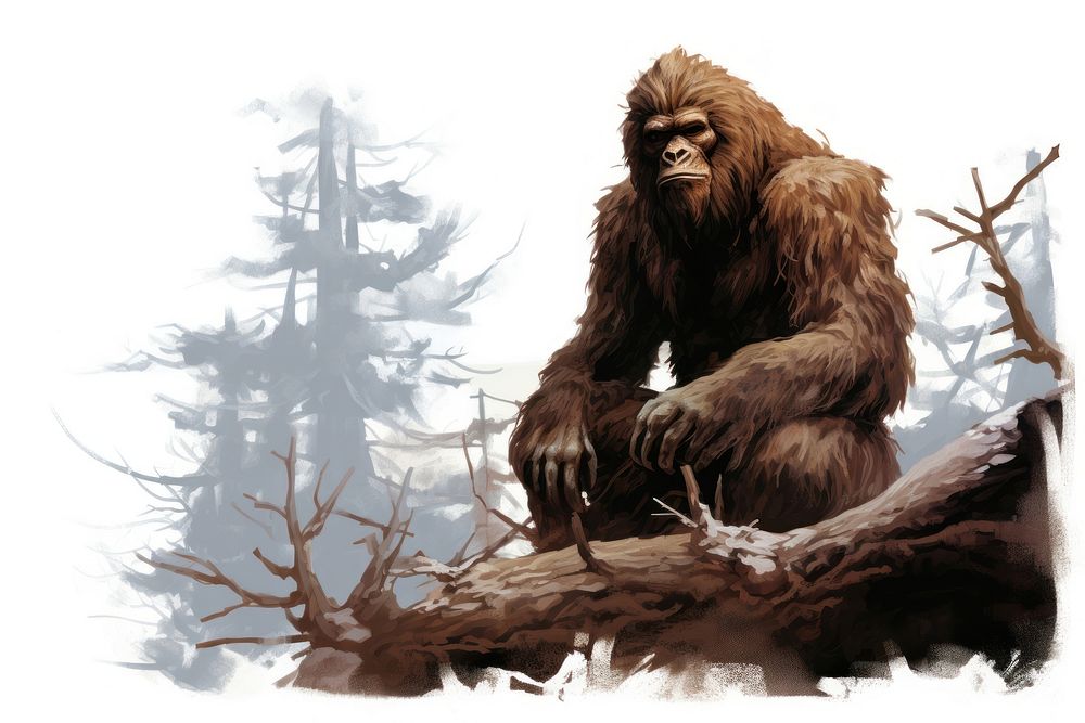 Bigfoot wildlife monkey mammal. AI generated Image by rawpixel.