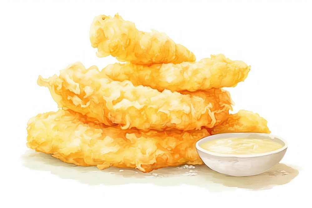 Japanese tempura food white background condiment. AI generated Image by rawpixel.
