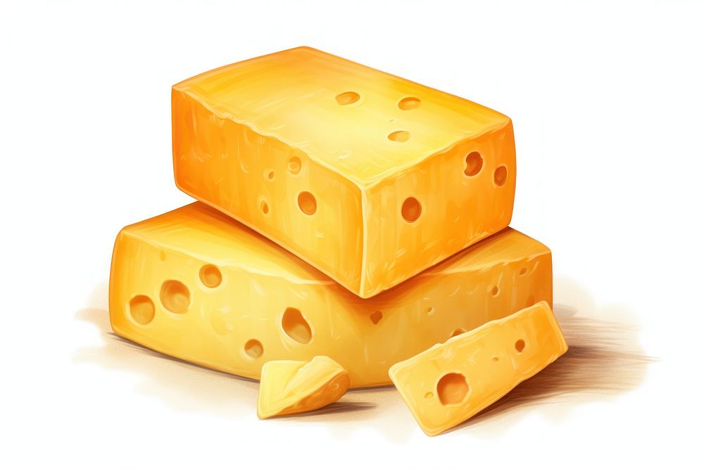 Cheddar cheese food parmigiano-reggiano white background. AI generated Image by rawpixel.