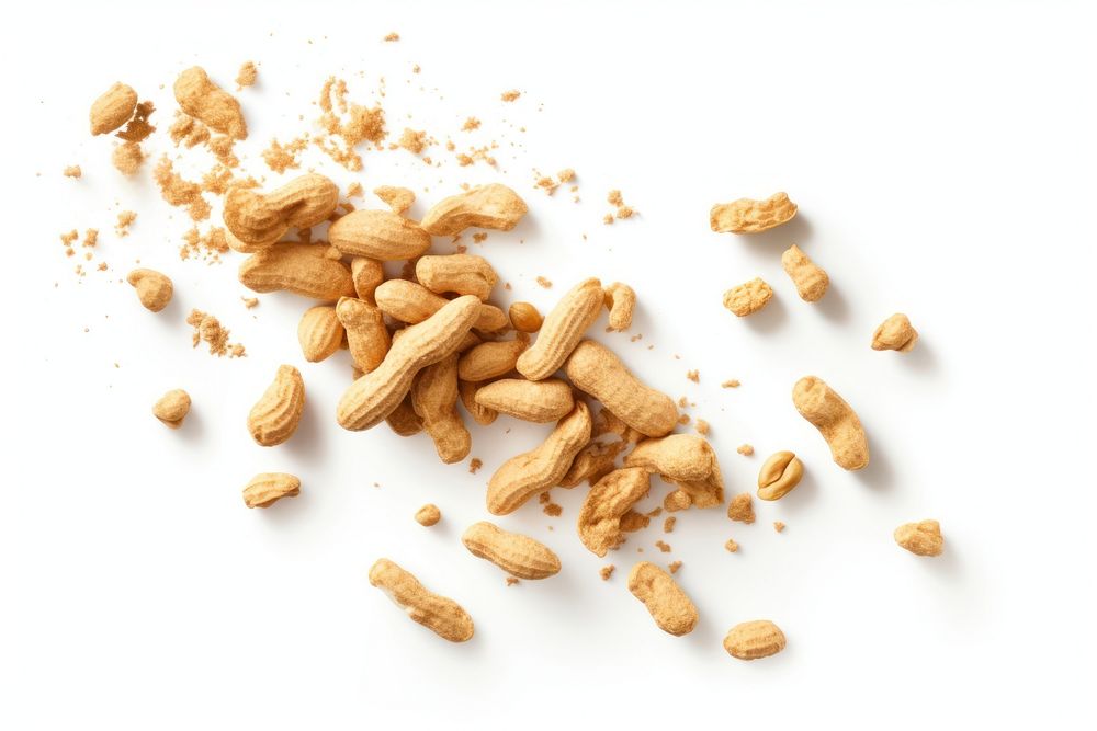 Dried peanut food white background ingredient. AI generated Image by rawpixel.