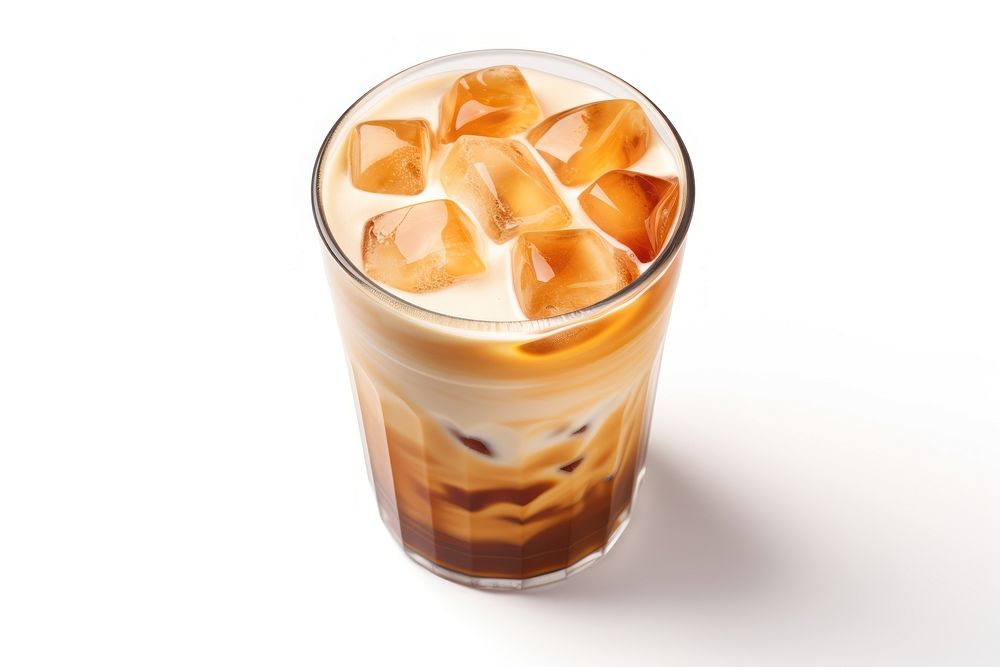 Iced caramel coffee drink glass ice. AI generated Image by rawpixel.