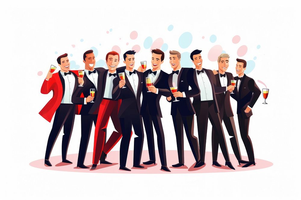 Bachelor party tuxedo adult white background. AI generated Image by rawpixel.