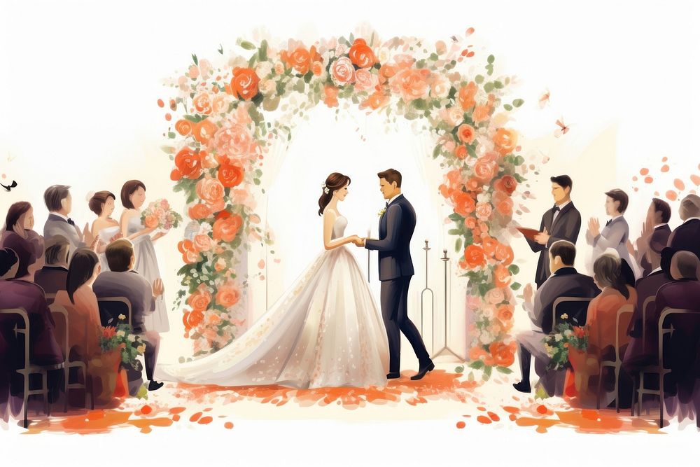 Wedding ceremony dress bride adult. AI generated Image by rawpixel.