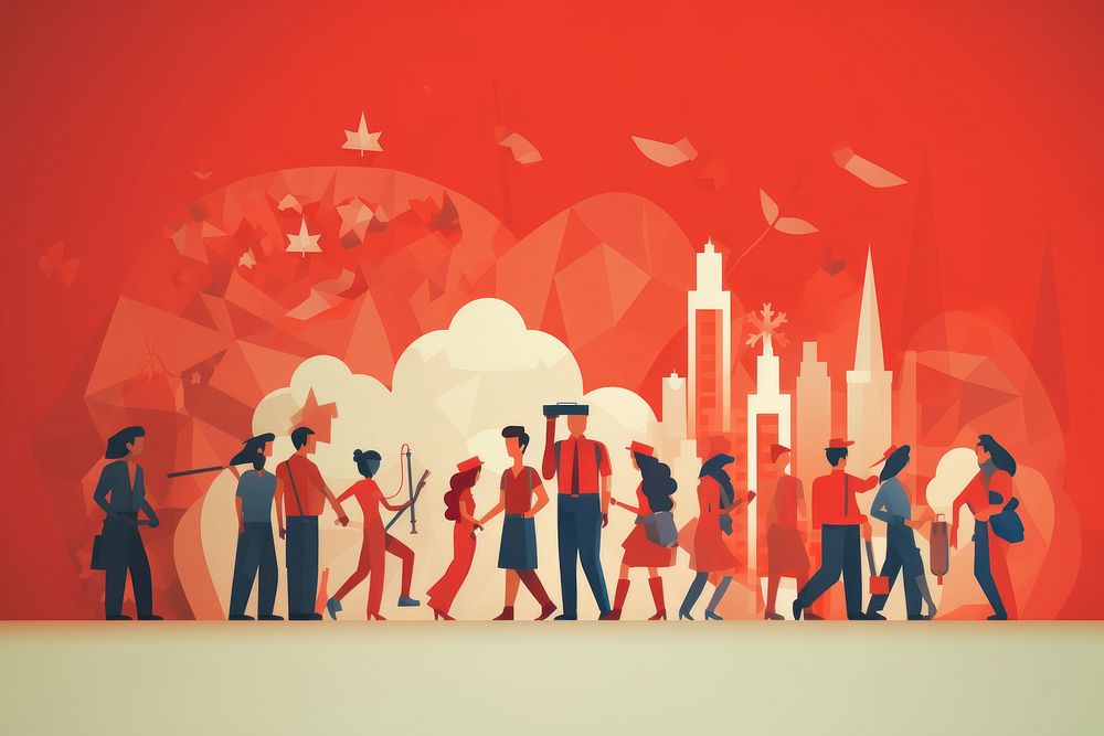Labour Day representation architecture silhouette. 
