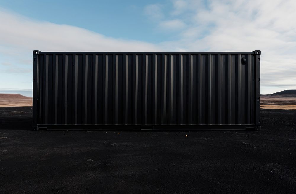 Shipping container landscape black architecture. AI generated Image by rawpixel.