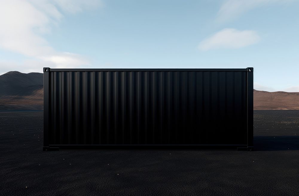 Shipping container landscape architecture darkness. AI generated Image by rawpixel.