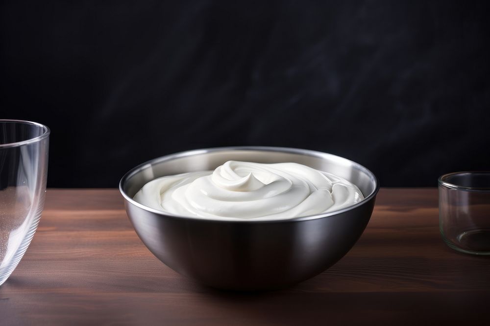 Whipped cream dessert food bowl. AI generated Image by rawpixel.