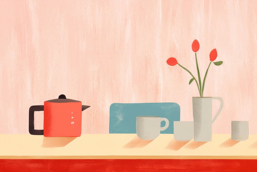 Kitchen painting flower plant. AI generated Image by rawpixel.