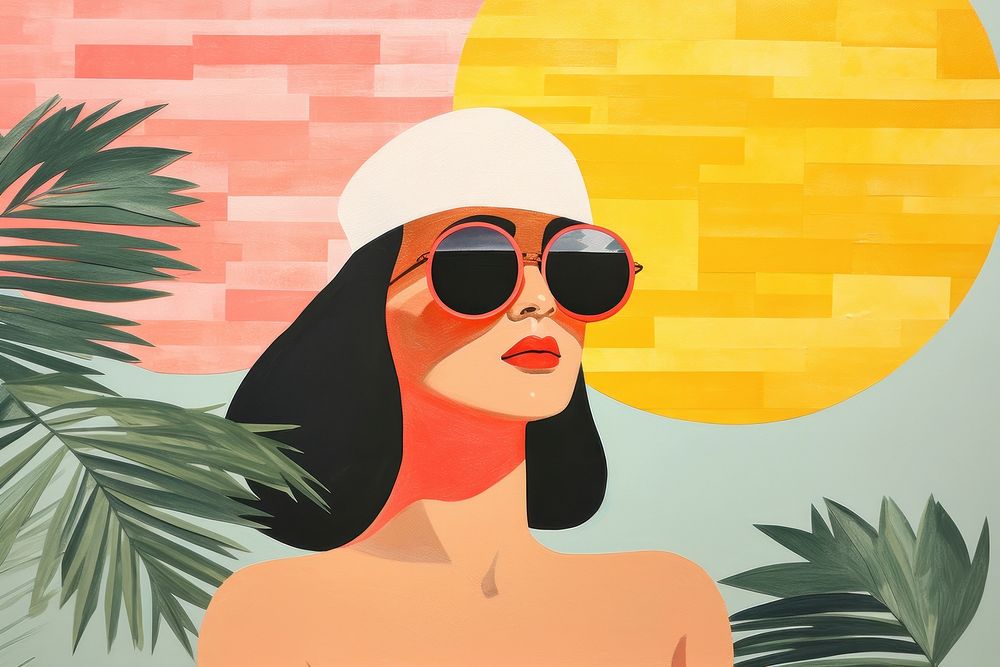 Summer art sunglasses adult. AI generated Image by rawpixel.