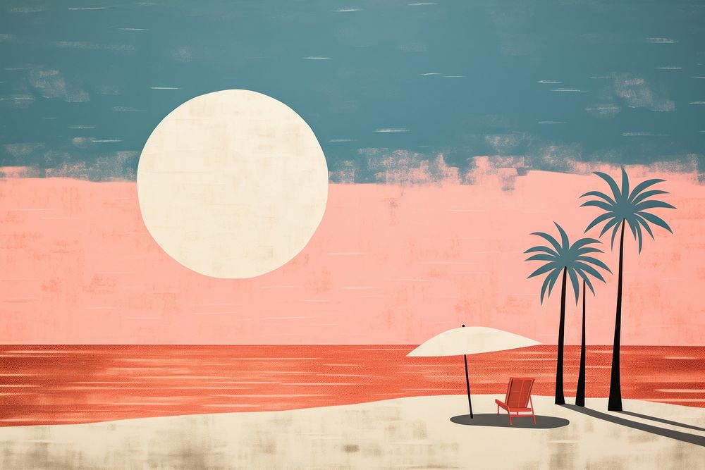 Beach outdoors nature moon. AI generated Image by rawpixel.