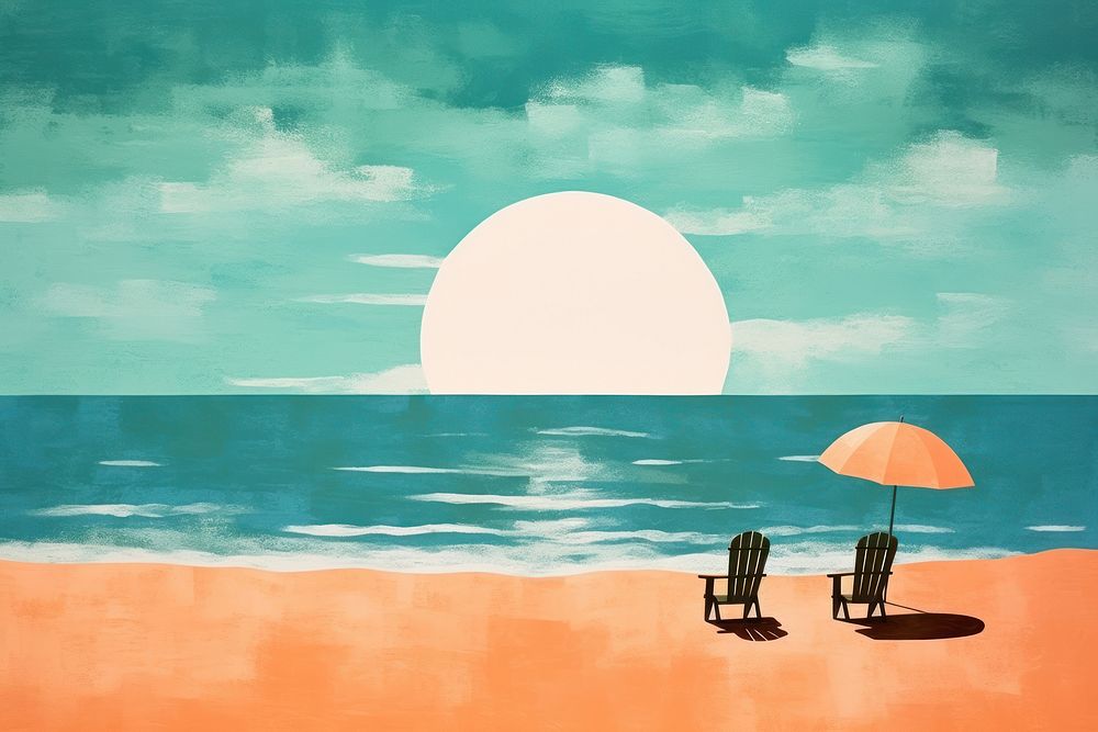Beach painting outdoors summer.
