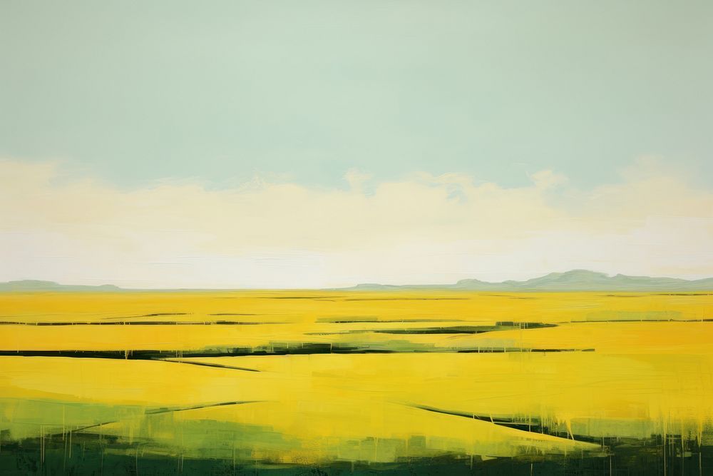 Grassland landscape outdoors painting. AI generated Image by rawpixel.