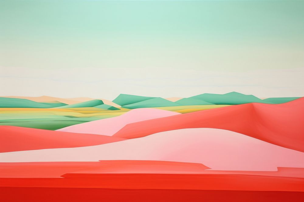 Grassland landscape painting nature. AI generated Image by rawpixel.