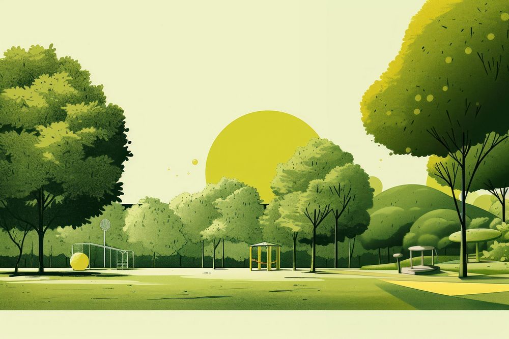 Public park green outdoors nature. AI generated Image by rawpixel.