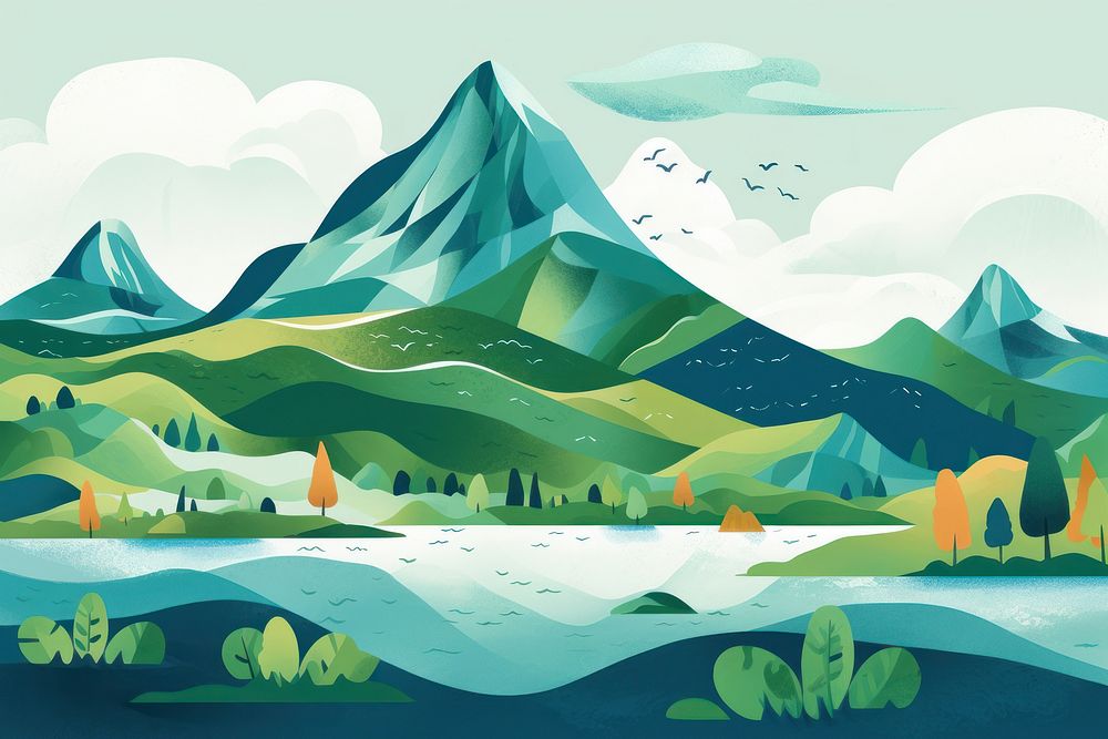 Mountain landscape outdoors nature. AI generated Image by rawpixel.