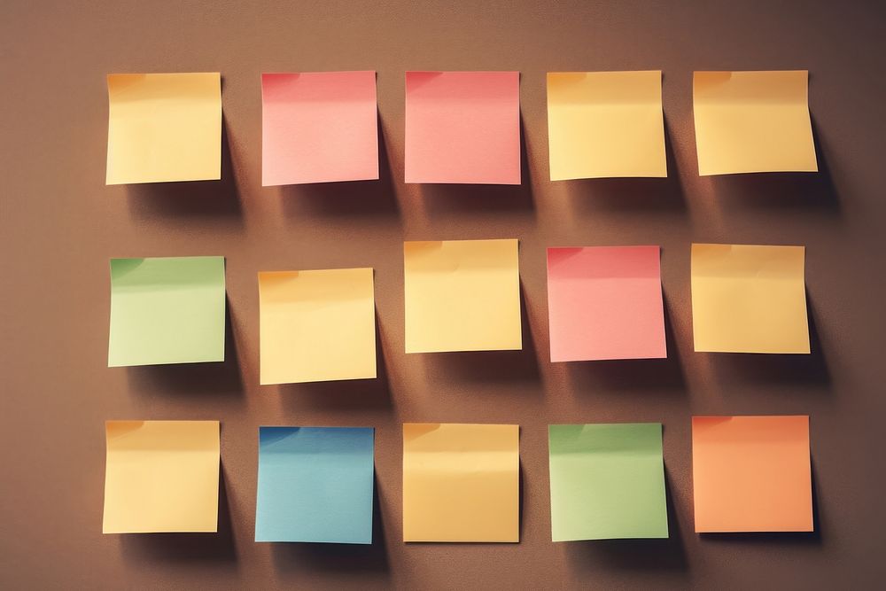 Colorful postit paper organization backgrounds repetition. AI generated Image by rawpixel.